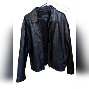 Banana Republic Black Leather Bomber Jacket Large